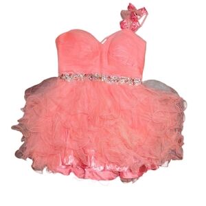 NWT Fiesta Sweetheart Ruffle Tulle Tu Tu Rhinestone Mini Dress Size XL